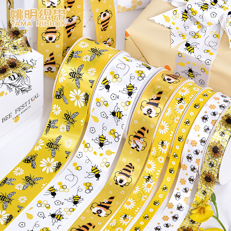 Fuente fábrica venta caliente transfronteriza Sunflower bees paragraph festival de abeja embalaje de regalo cinta