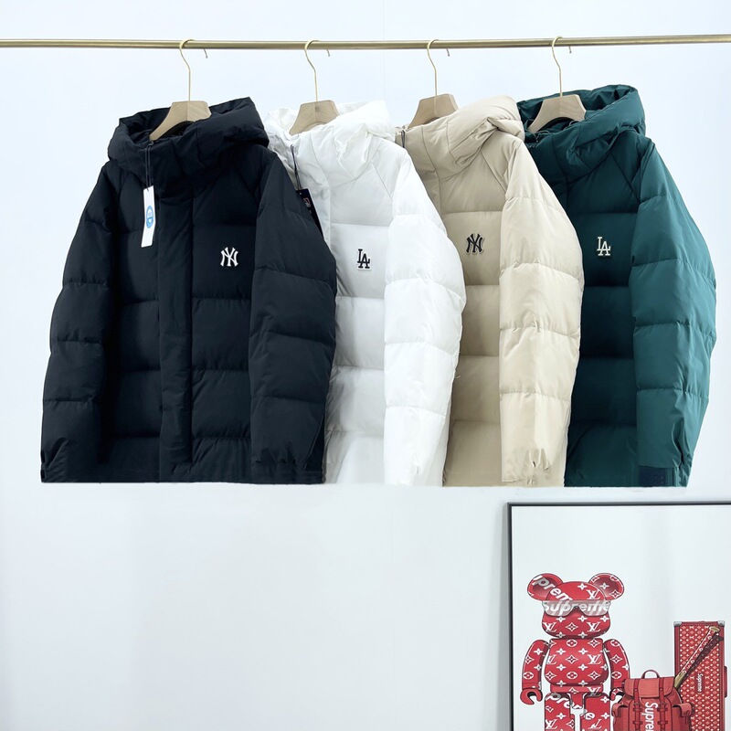 MLB羽绒服立体印花logo休闲时尚宽松加厚连帽男女情侣同款羽绒服|undefined