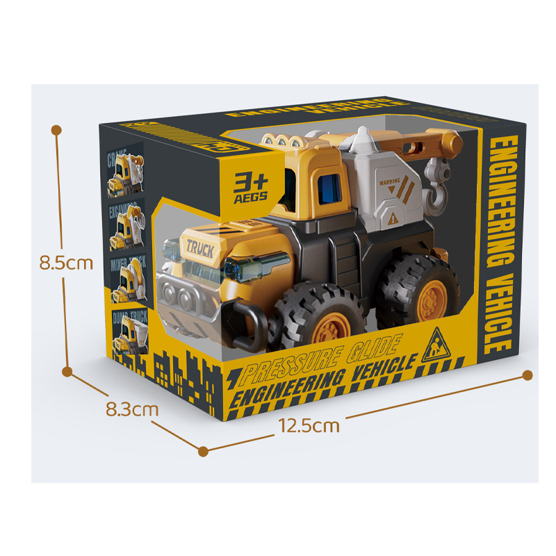 Set de vehículos de construcción de empuje y arrastre: excavadora, coche de juguete, excavadora, apisonadora, bulldozer, montacargas, vehículo de ingeniería, deslizamiento inercial.