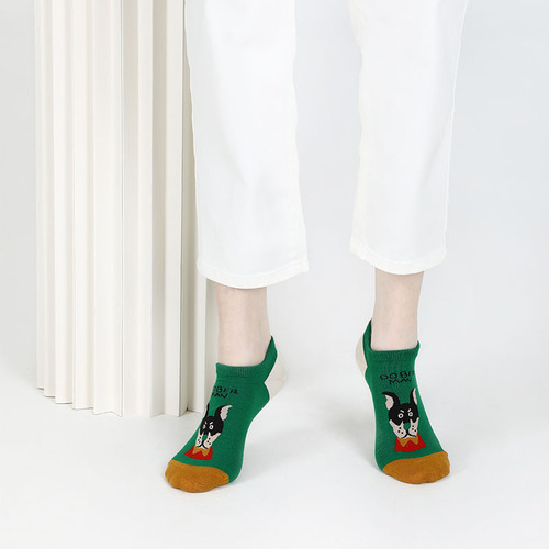 Women's cute cartoon boat socks that don't fall off, women's summer thin breathable non-slip invisible socks for students, casual cotton socks