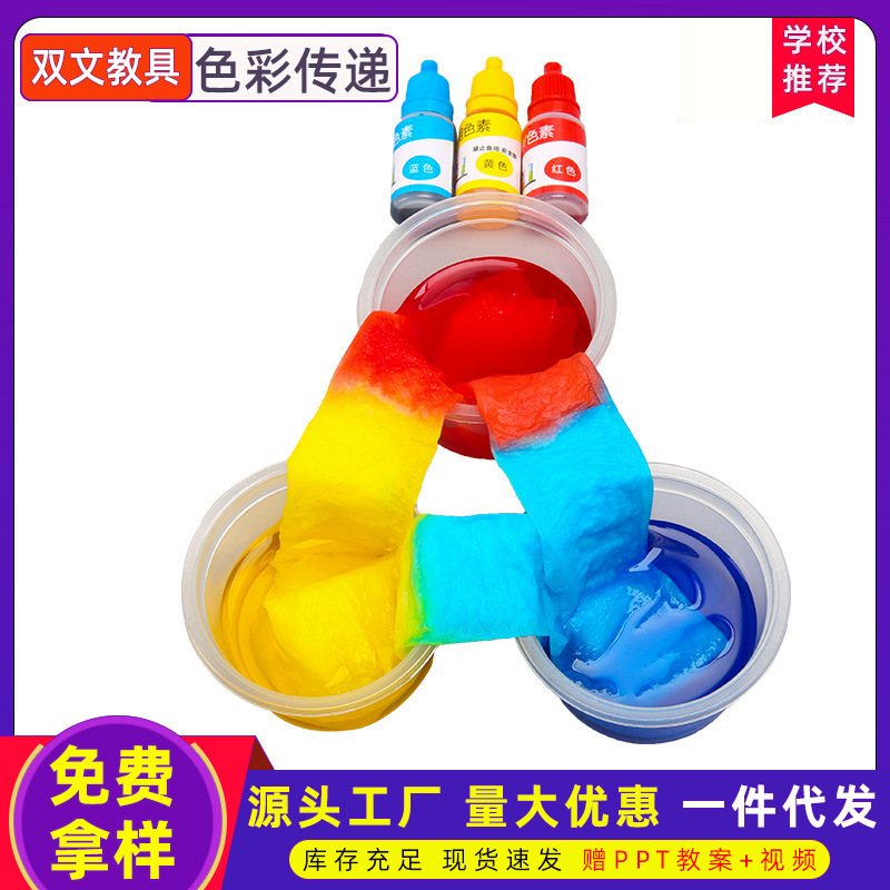 Ciencia y Tecnología pequeña producción experimento científico fenómeno capilar transferencia de color hecho a mano DIY estudiantes de primaria y secundaria ciencia y educación juguetes pequeños