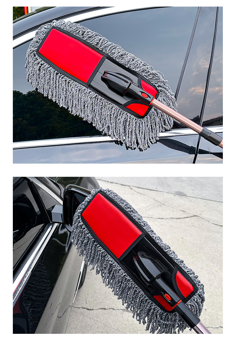 Car Mop, Dust Duster, Car Wiper, Non-Shedding, Retractable Car Brush, Cleaning Tool Supplies, Edelweiss, Non-Damaging Car Paint