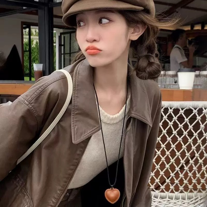 Fiebre con cuero cuerdas de cáñamo corazón fresco viento ajustable hermoso collar de corazón caliente