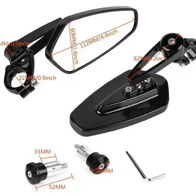 17mm Handlebar Inner Hole Handlebar | Motorcycle rearview mirror