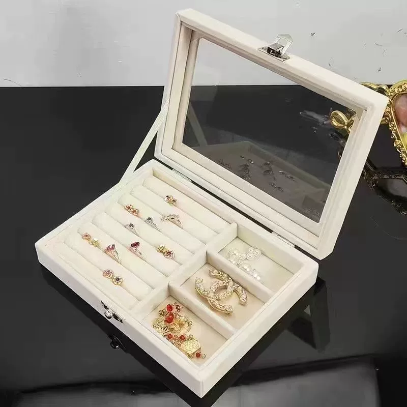 Шкатулка для хранения украшений, многоотсекционная, размеры 20×15×5 см, 3- или 9-угольные отделения и пенополиуретановые варианты