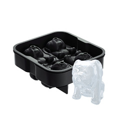 Amazon Best Selling Silicone Alpha Dog Ice Ball Silicone Bull Dog Ice Tray Whiskey Ice Cube Silicone Mold