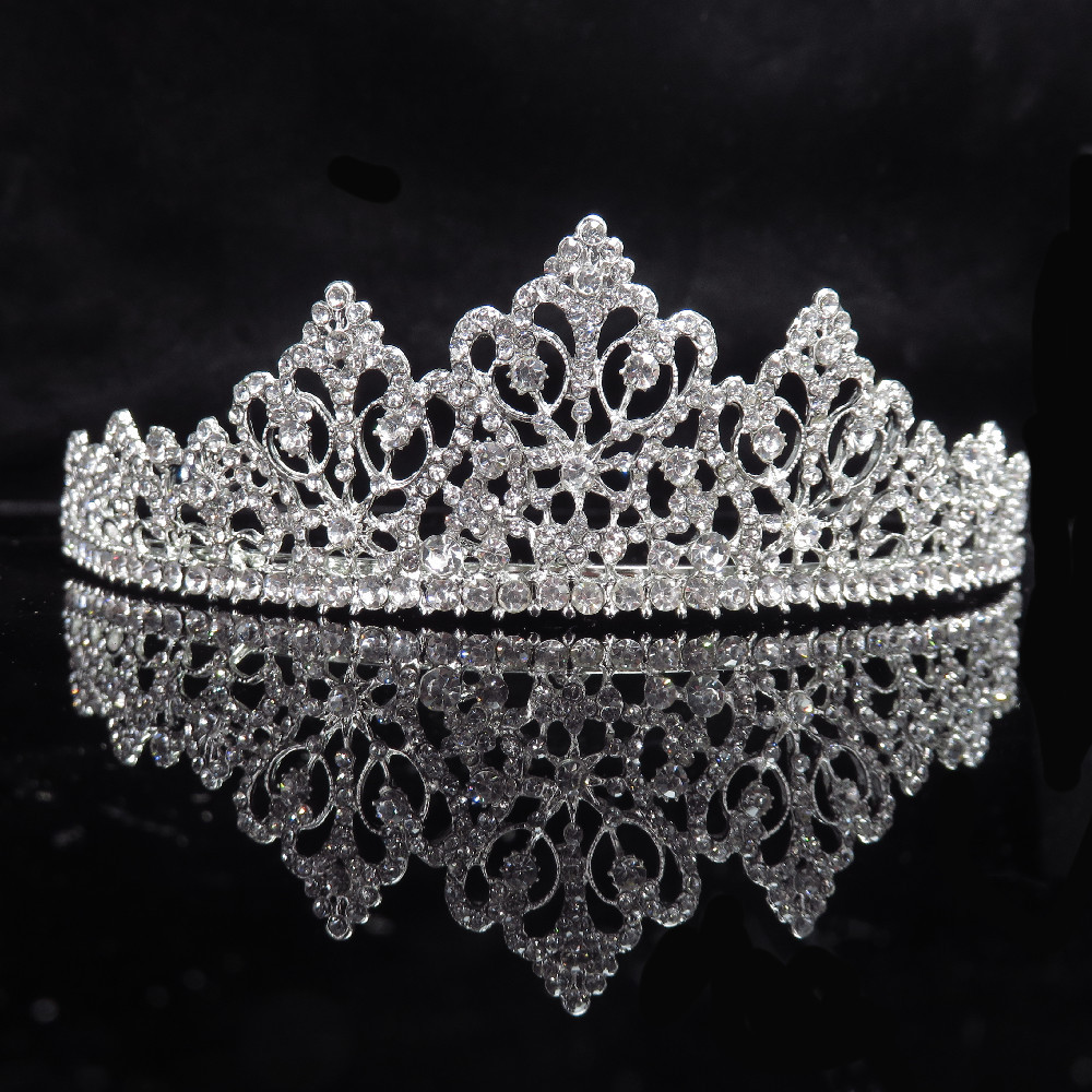 跨境饰品欧美水晶水钻豪华王冠新娘皇冠头饰婚纱礼服配饰厂家直销