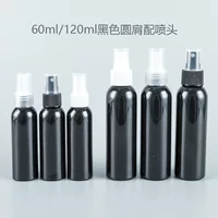 Оптовая 60ml120ml круглое плечо черный ПЭТ бутылка с соплом цветок воды макияж спрей бутылка штрафа спрей