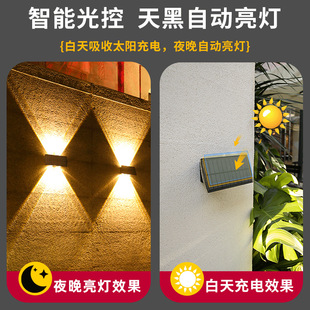 Solar Wall Lamp Outdoor Garden Home B&B Courtyard Lamp Balcony Layout Atmosphere Landscape Wall Washer Lamp Super Bright
