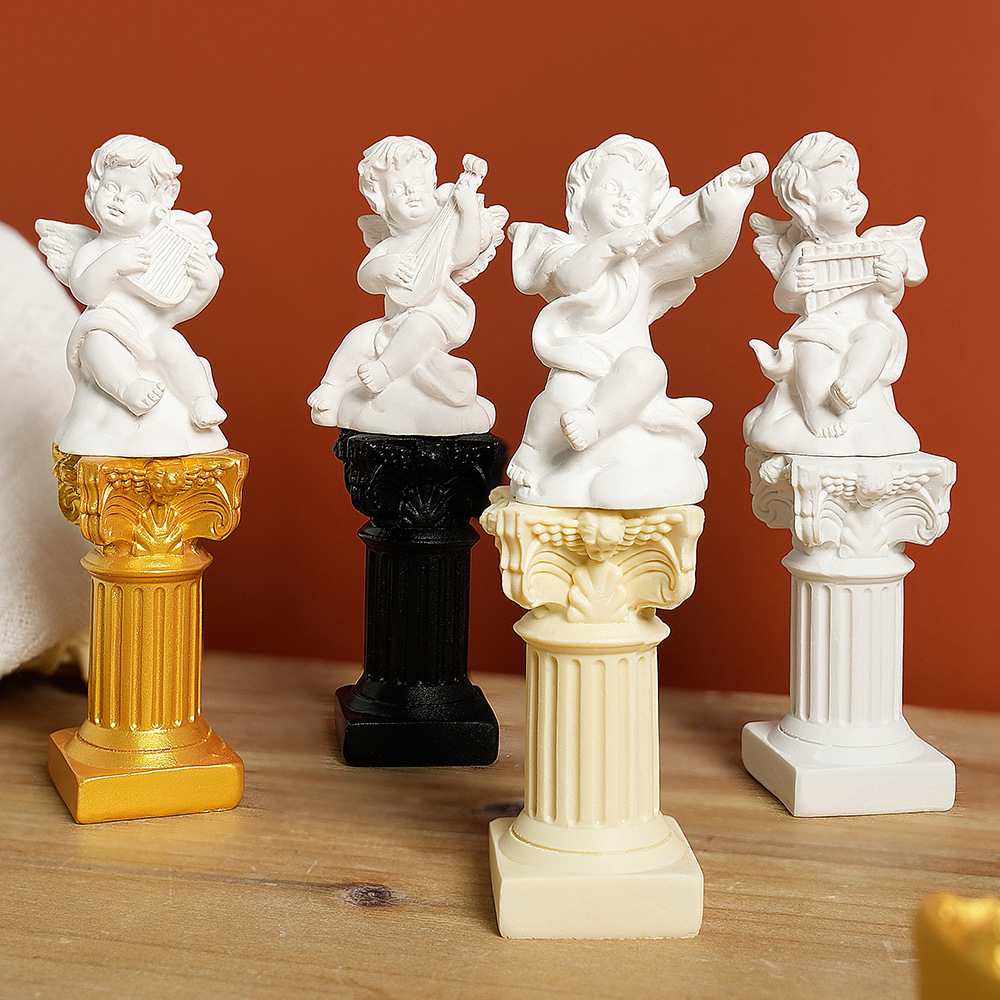 北欧式罗马柱烛台小天使拍照道具背景家居客厅桌面装饰品摆件其他
