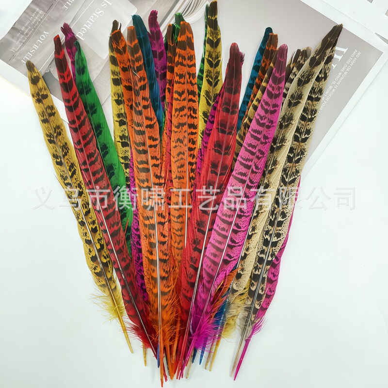 染色彩色羽毛母山鸡尾野鸡毛DIY手工制作婚庆舞台材料服饰配件|undefined