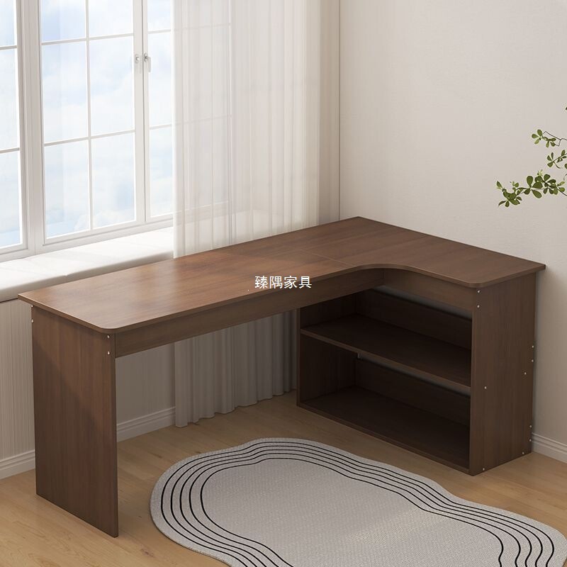 Bedroom Corner Desk and Bookshelf Combination, L-Shaped Solid Wood Computer Desk and Bookshelf Set, Corner-Style Table by the Window Bedroom Corner Desk and Bookshelf Combination, L-Shaped Solid Wood Computer Desk and Bookshelf Set, Corner-Style Table by the Window