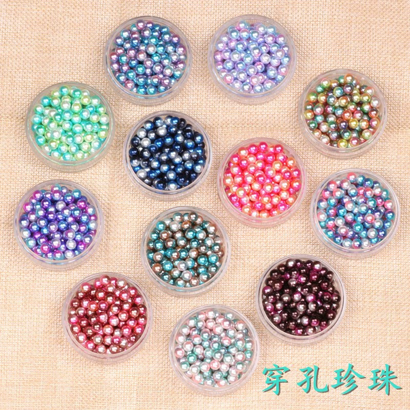 Прямой imitation жемчуг ABS imitation pearl DIY все круглые продольные перфорации imitation pearl ABS перфорированный градиент цвета imitation pearl