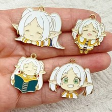 日漫卡通芙莲花 DIY滴油合金饰品配件吊坠 项链钥匙扣耳环挂件