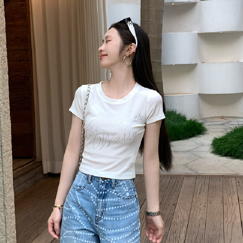 260g rayon [Da Wang Zuan Zuan T] short-sleeved t-shirt for petite women, white wool, summer base shirt