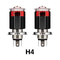 Двухцветная вспышка демон глаз мотоцикл Светодиодный прожектор H4 электромобиль линза фара дальний и ближний свет Модифицированная Светодиодная лампа