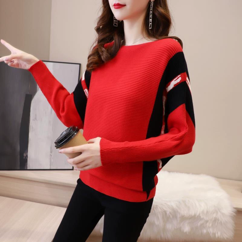 2023 Ранняя осень новый свитер в ленивом стиле Женская свободная верхняя одежда рубашка с длинным рукавом летучая мышь короткий вязаный Топ в Корейском стиле для женщин