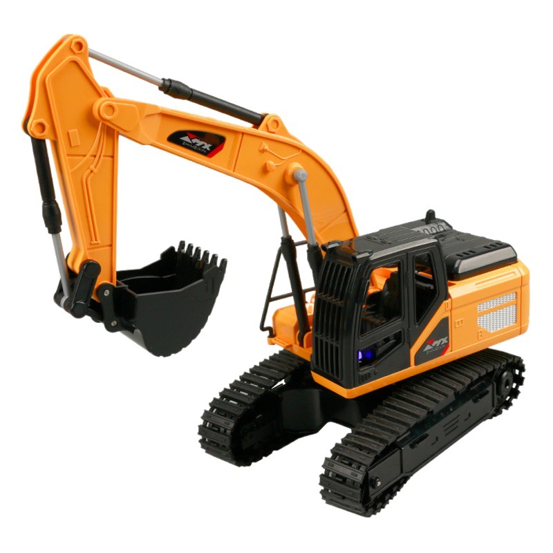 Nuevo seis vías de control remoto excavadora de juguete excavadora modelo de vehículo de ingeniería carretilla elevadora camión de volteo niño coche de control remoto