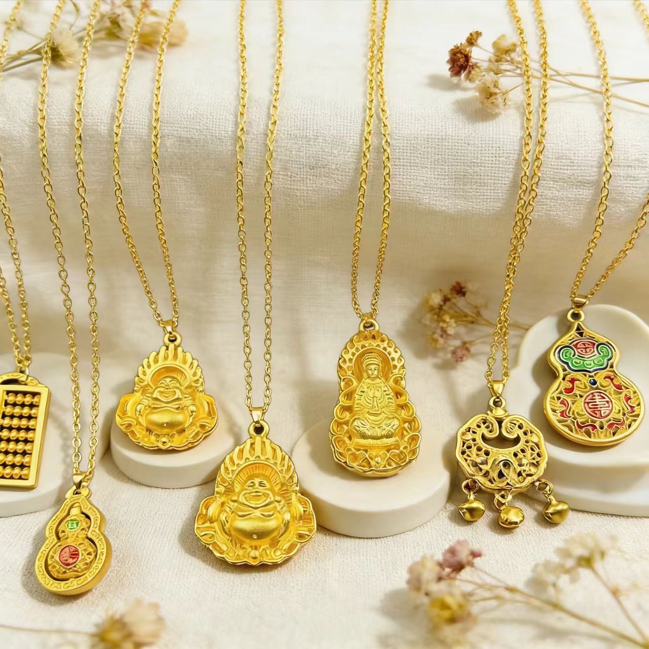 Gold-Plated Pixiu Vajra Pendant Necklace, Light Luxury Clavicle Chain, High-End Jewelry, Niche Design, Wholesale for Live Streaming