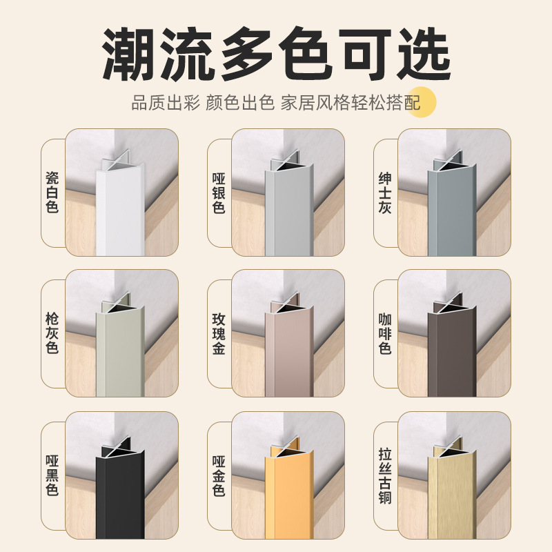 Perfil de Remate Inclinado de Aleación de Aluminio Decorativo para Baño y Sala de Estar
