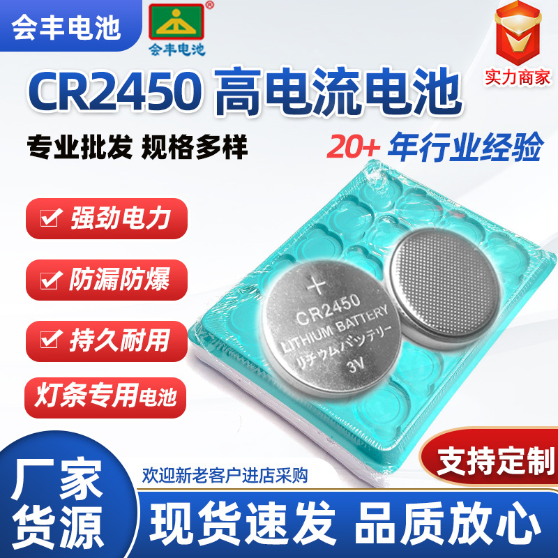 工厂直销cr2450纽扣电池自动衣架汽车遥控器保温杯灯条电池CR2430