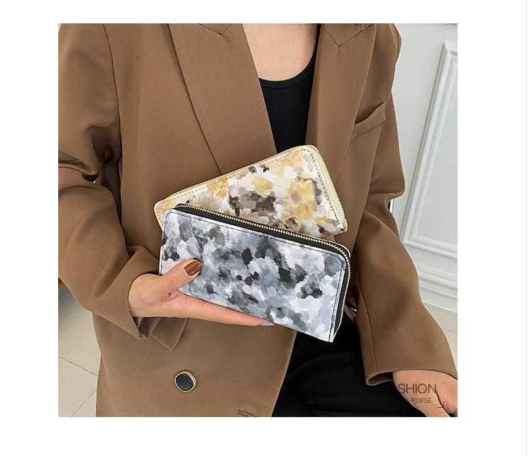 Frau Geometrisch Marmor Pu-Leder Reißverschluss Brieftaschen display picture 7