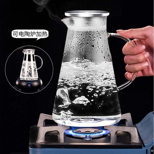 Wholesale heat-resistant glass cold kettle, household thickened cold kettle, large capacity, transparent filter kettle, simple