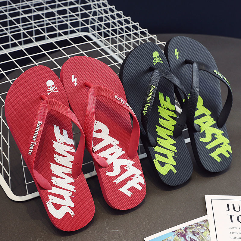 Beach new lightning flip-flops men's slippers men wear soft bottom wear-resistant student Korean version of the trend sandals