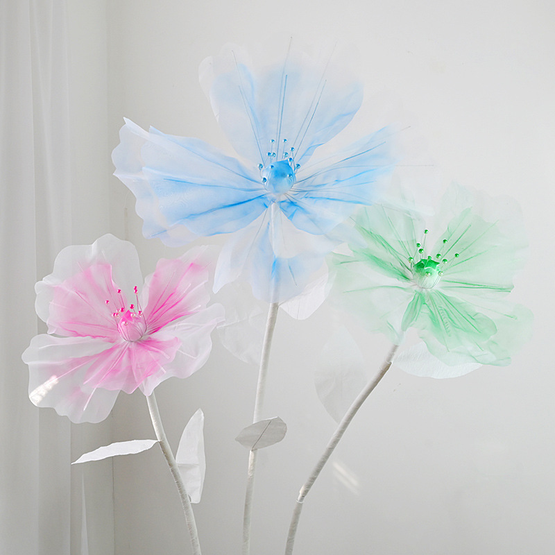 Boda hecha a mano props de fotografía flor de pantalla de seda boda decoración de fotografía escenas de diseño flor de la boda de la carretera flor de imitación de hilo