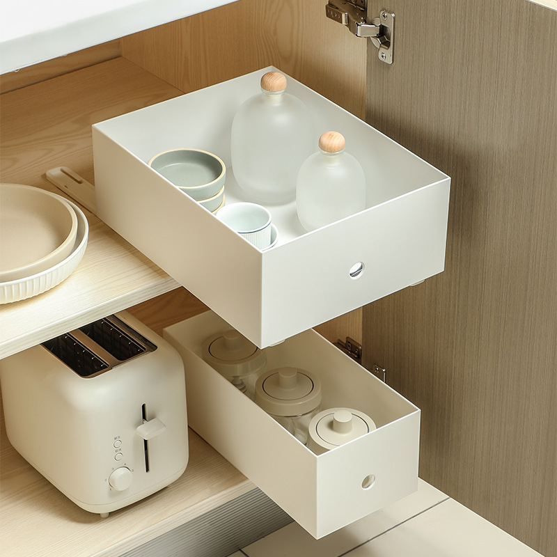 Multifunctional DIY Drawer Slide Rail for Home Use, Home Kitchen Bathroom Cabinet Storage Box Silent Track Sticker
