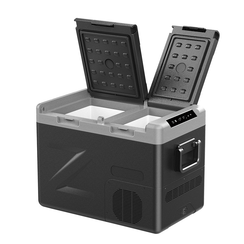 Keyide コンプレッサー車冷蔵庫 36L 両開きドアデュアル温度シングルコントロール車家庭用冷蔵冷凍小型冷凍庫|undefined