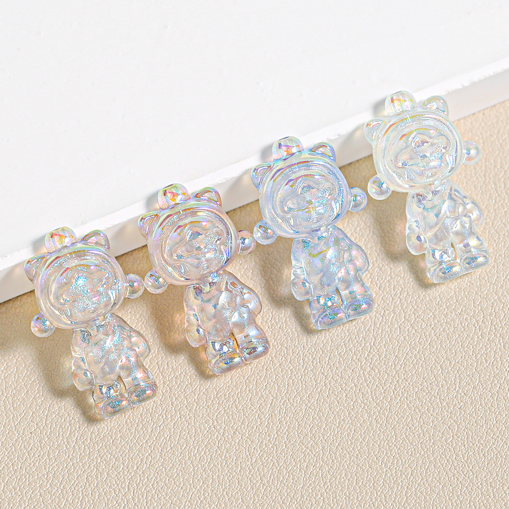 Heidi casa de dibujos animados niña oídos de gato pedículo resina brillante DIY accesorios de cuentas joyería llavero de cadena de teléfono móvil