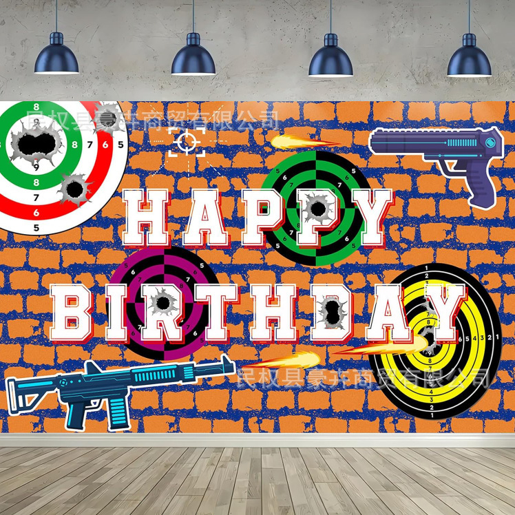 Cross-Border Hot Selling Dart Shooting Photography Background Cloth Boy Shooting Birthday Party Photo Decoration Banner Curtain