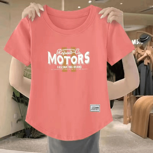 New Chinese Style National Style Women's White Summer Retro Heavy Work Print T-Shirt Short Sleeve Bodice