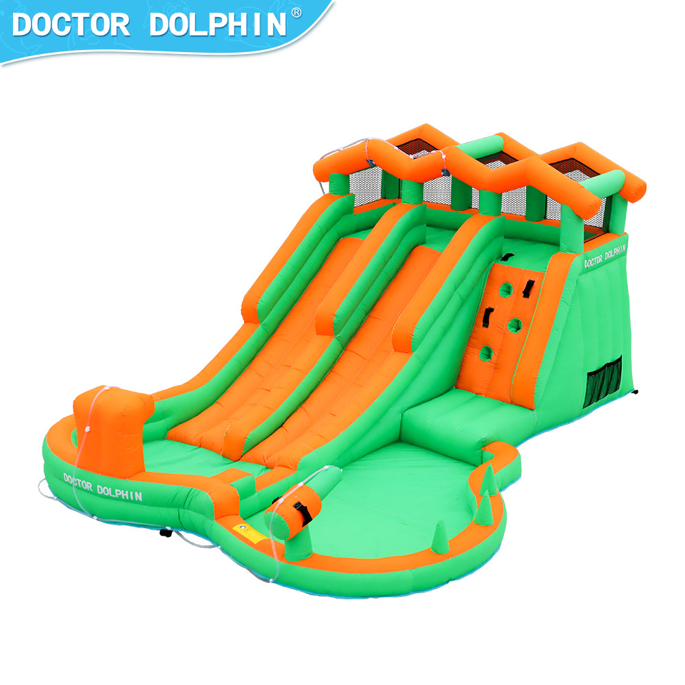 Doctor Dolphin | Castillo inflable para niños pequeño aerosol de agua inflable Castillo trampolín inflable para el hogar