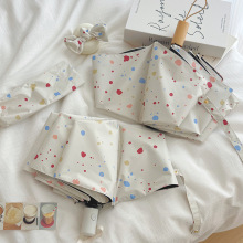 奶油泼墨雨伞加大自动抗风晴雨两用防晒防紫外线女折叠小巧遮阳伞