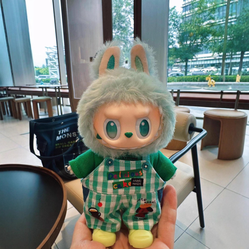 牛油果格子绿labub手作娃衣衣服玩偶装扮时尚可爱装饰套装浩鹤|undefined