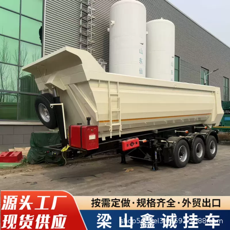 厂家供应三轴后翻自卸半挂车 砂石普货轻型侧翻自卸半挂车 全挂车