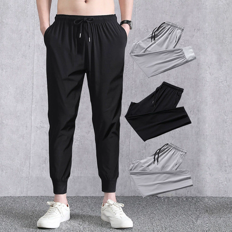Быстро сохнущие летние универсальные шелковые брюки для отдыха, корейский стиль