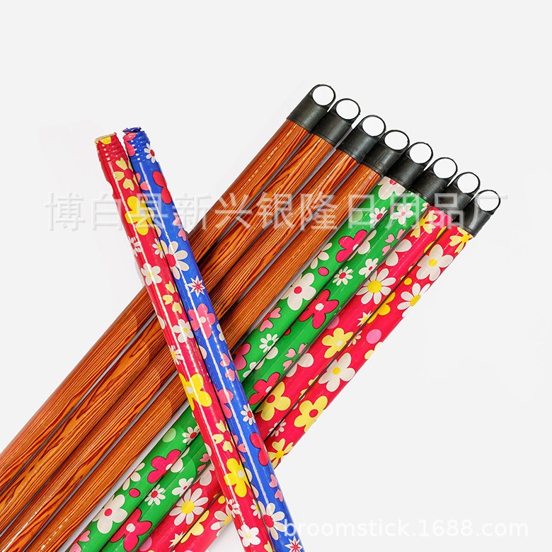 Plastic-Coated Mop Handle Eucalyptus Solid Wood Broom Handle Round Wooden Stick Household Cleaning Long-Handled Broom Handle