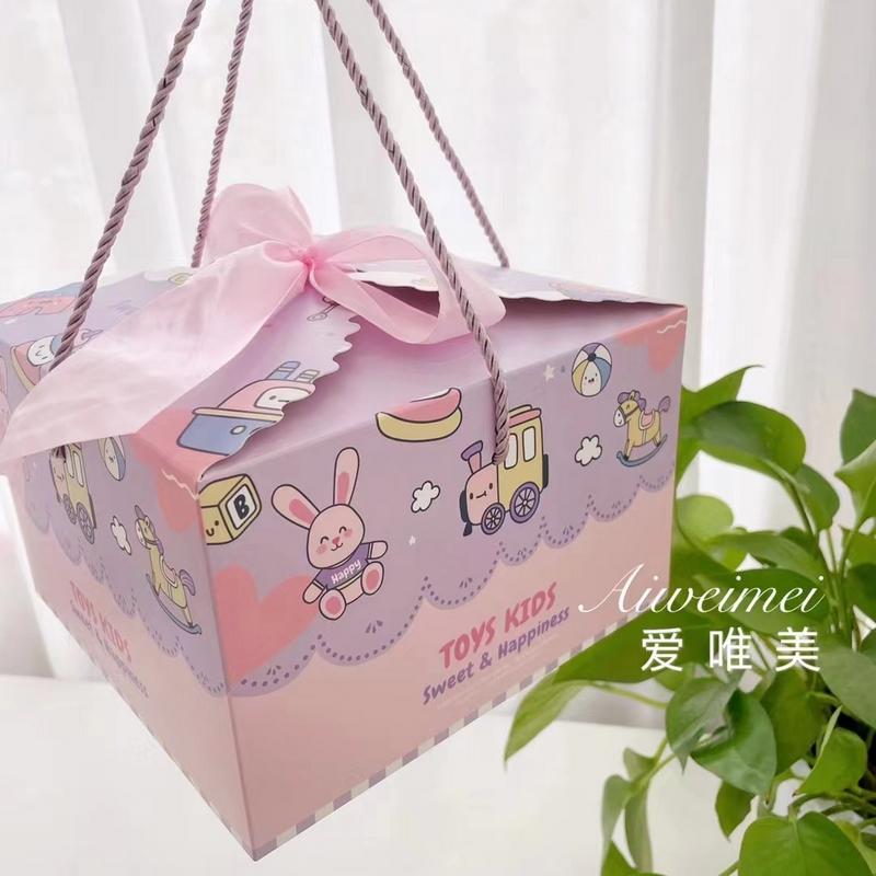 Cumpleaños de bebés de luna llena, 100 días, caja de regalo, caja vacía, caja de dulces de boda portátil, caja de regalo de mano, embalaje de vuelta image 9