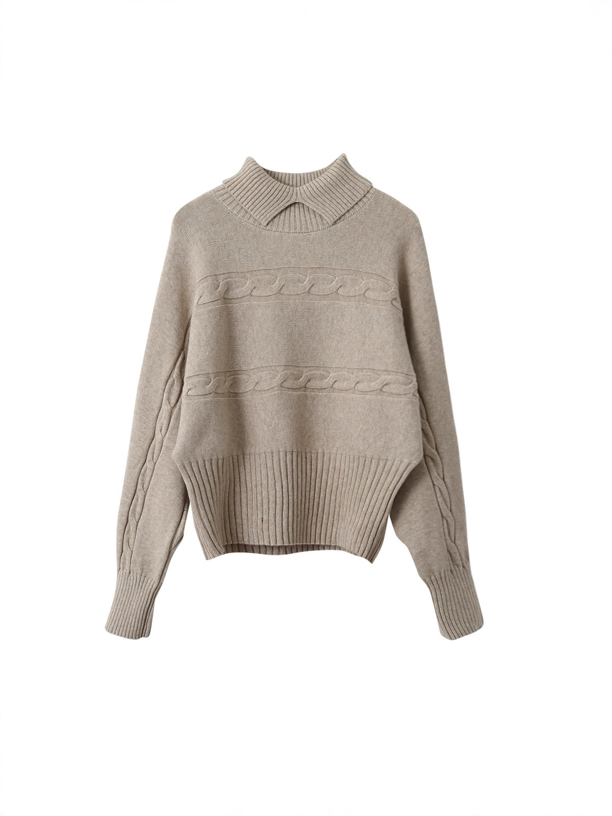 Sweater, winter long-sleeve, high collar