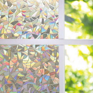 Colorful Glass Sticker Transparent Translucent Office Flake Glass Sticker Thickened Window Shading Sticker Crescent