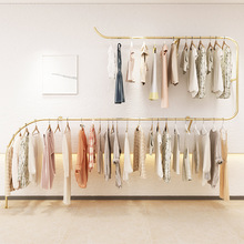 服装店展示架铁艺双层上墙壁挂衣架女装童装店落地式货架陈列道具