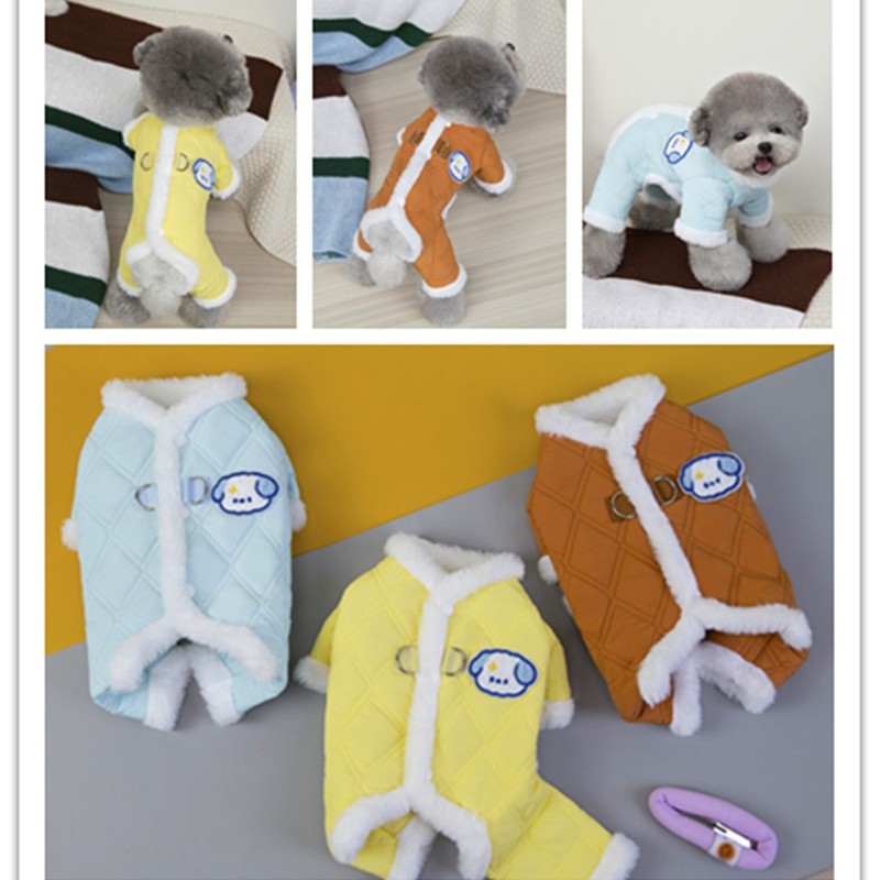 宠物服装小型犬狗衣服猫咪秋冬服装宠物衣服新款25双绗线四腿棉衣|undefined