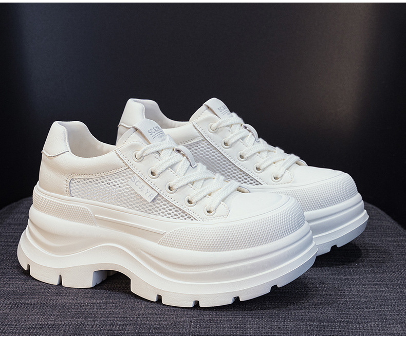 Giày sneaker nữ đế dày phong cách Anh quốc, form dày dặn, phối hợp trang phục hằng ngày — Be 5058, Đen 5058 chi tiết 22