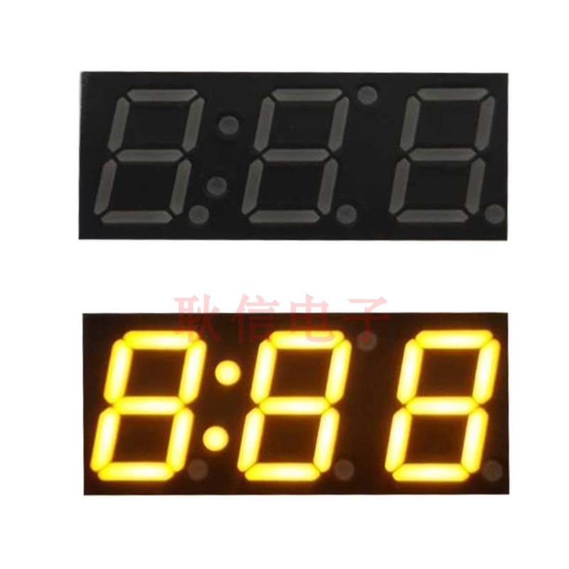 黄光红光时钟数码管0.39寸三位共阴 3392AY共阴 3392BY共阳