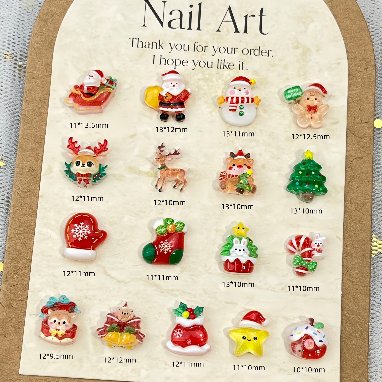 2026 Christmas Cartoon Nail Art Decorations Cute Santa Claus Reindeer Gingerbread Man Resin DIY Nail Accessories