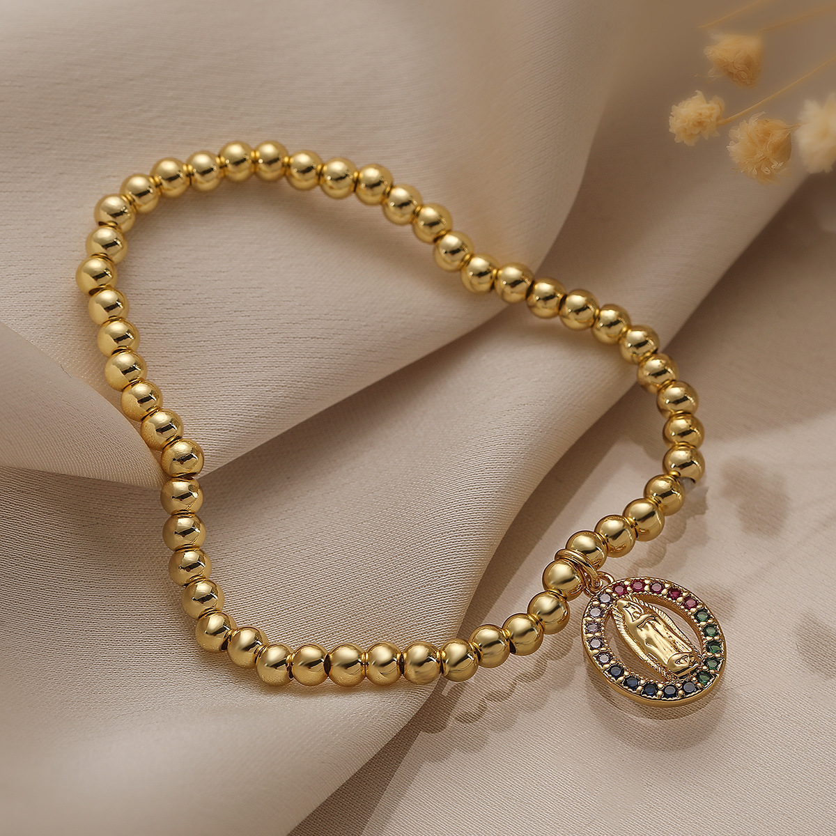 Bracelet pendentif croix Maria en zircon incrusté de personnalité australienne, européenne et américaine