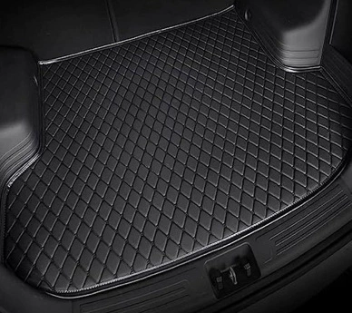 Luggage Mats, Complete Range of, Trunk Mat - flat-edge-quilted-black-black-thread-custom